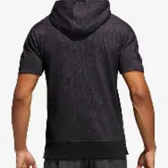 CLEARANCE!  ADIDAS - Men's Short Sleeve Hoodie, Black, Size S - Picture 3 of 10